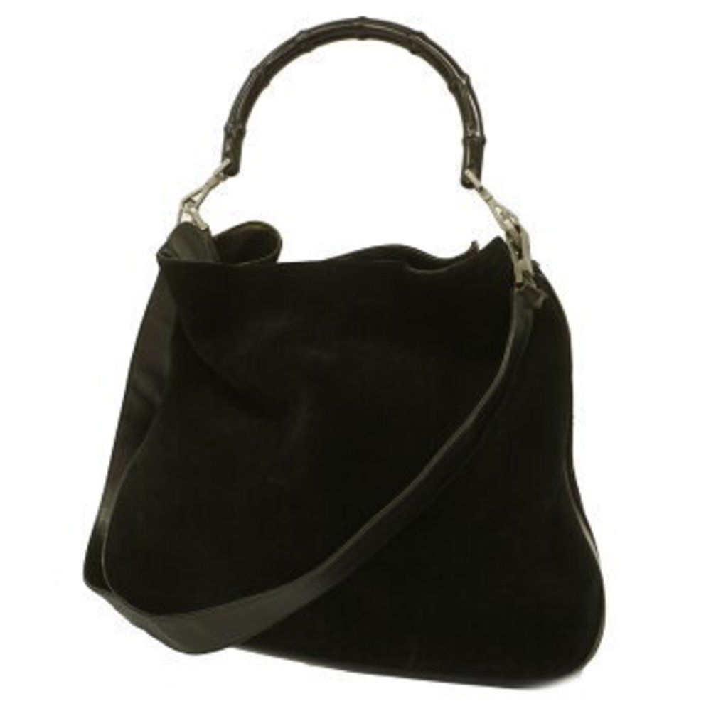 Gucci Bamboo Suede Shoulder Bag - Gem